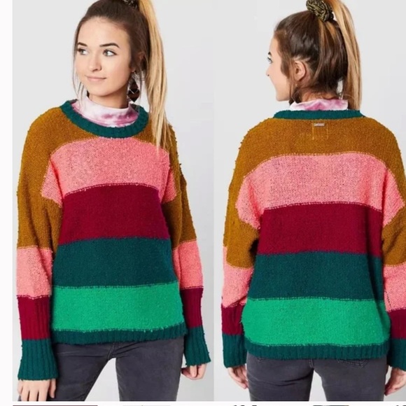 Billabong Easy Going color block striped sweater - Picture 1 of 6